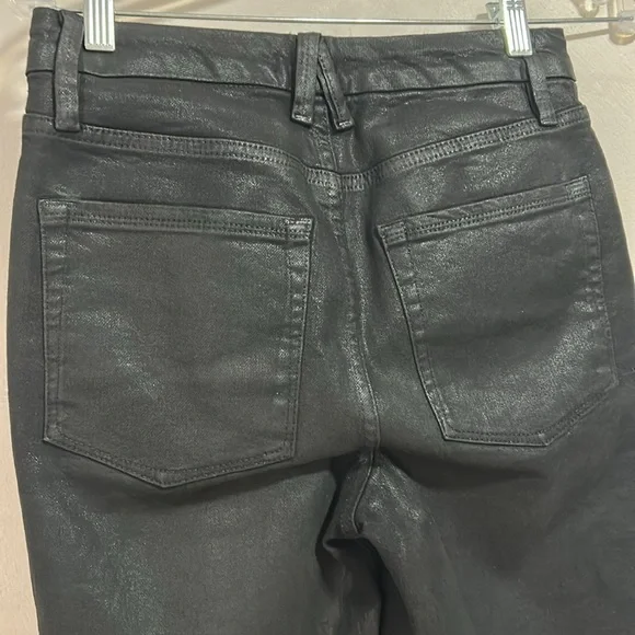 GOOD AMERICAN Good Classic Coated Straight Leg Jeans Size 4/27 - Picture 8 of 9